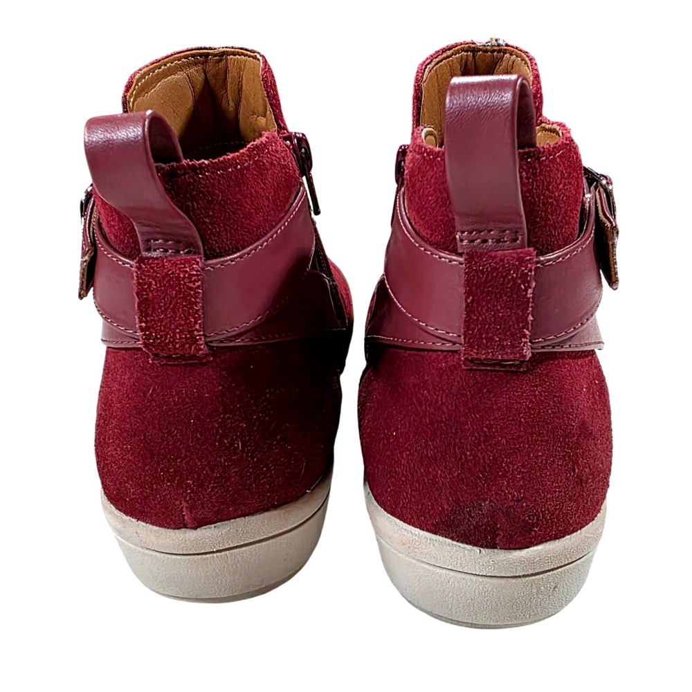 Vionic 9.5W Ankle Boots Suede Low Heel Raspberry - Picture 5 of 9